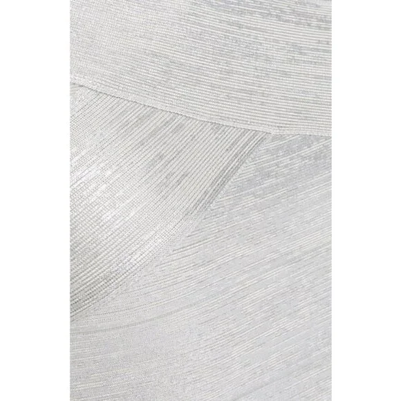 💕HERVE LEGER💕 Criss Cross Foil Bandage Dress ~ Silver Foil Large L NWT - Picture 9 of 16